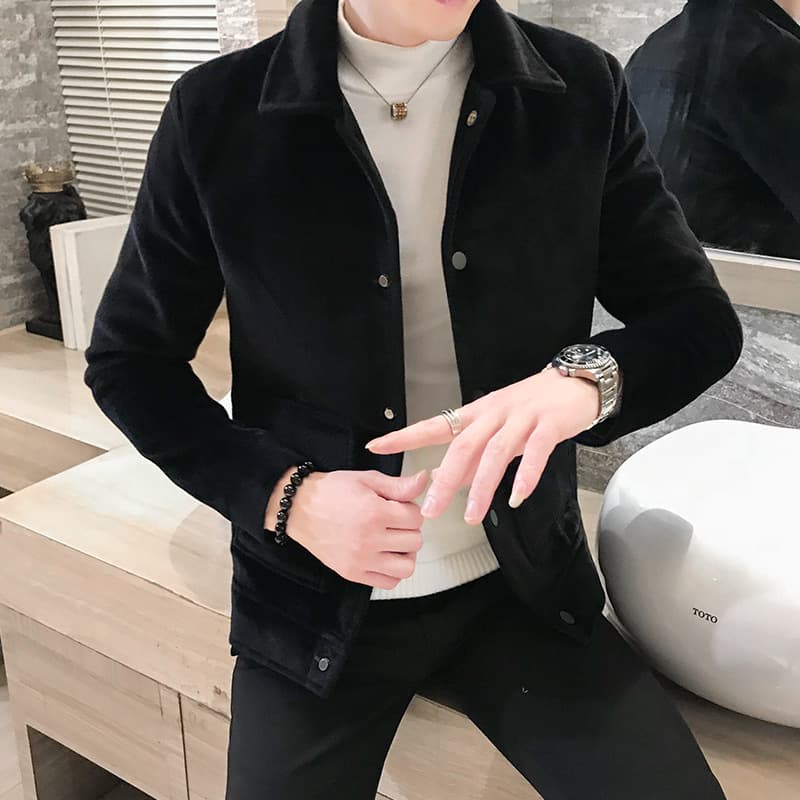 30代メンズファッション シンプル仕立てスタンドカラージャケット