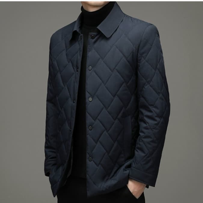 30代メンズファッション キルティング襟付きジャケット