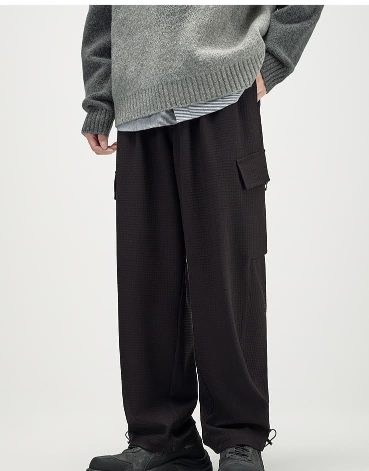 30代メンズファッション カーゴポケット付き裏起毛パンツ