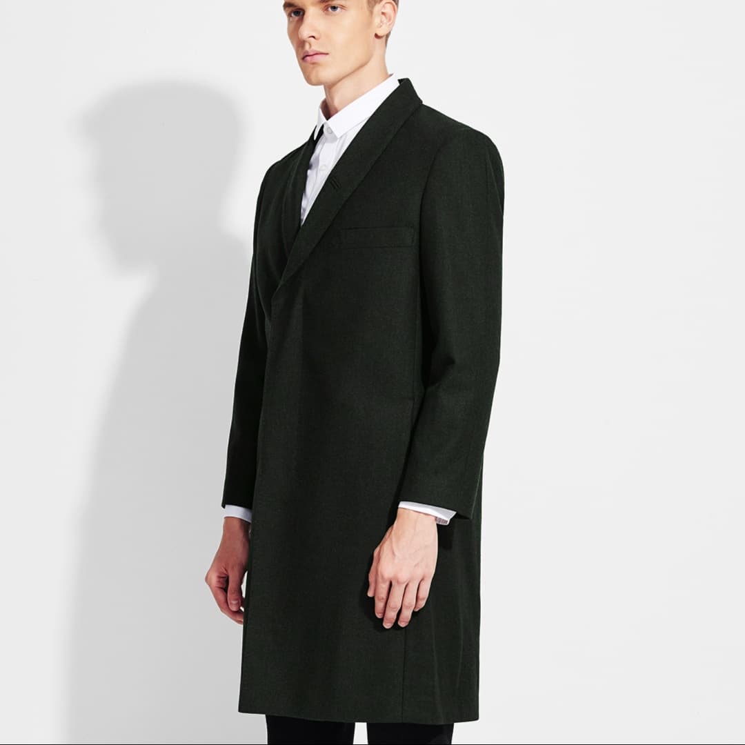 30代メンズファッション アウター シンプル長丈チェスターコート