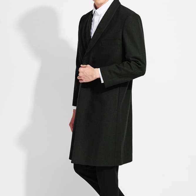 30代メンズファッション アウター シンプル長丈チェスターコート