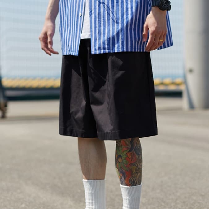 30代メンズファッション ボトムス ゆったりシルエットハーフパンツ