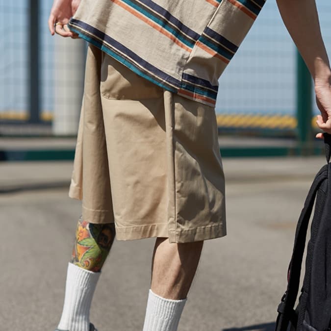 30代メンズファッション ボトムス ゆったりシルエットハーフパンツ