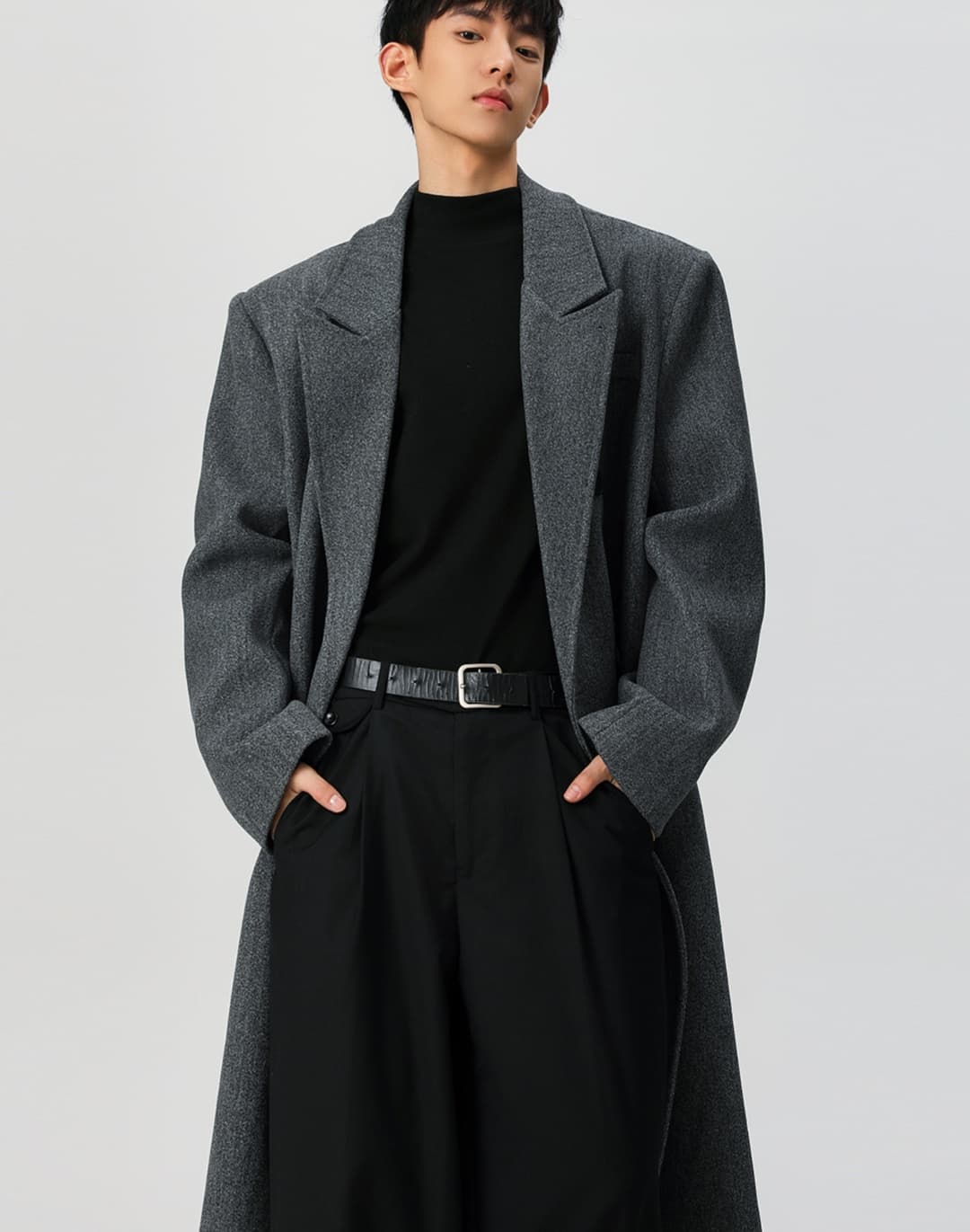 30代メンズファッション アウター 贅沢な長丈ロングコート