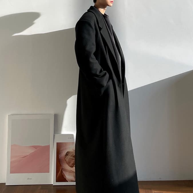 30代メンズファッション アウター ロング丈マキシウールコート