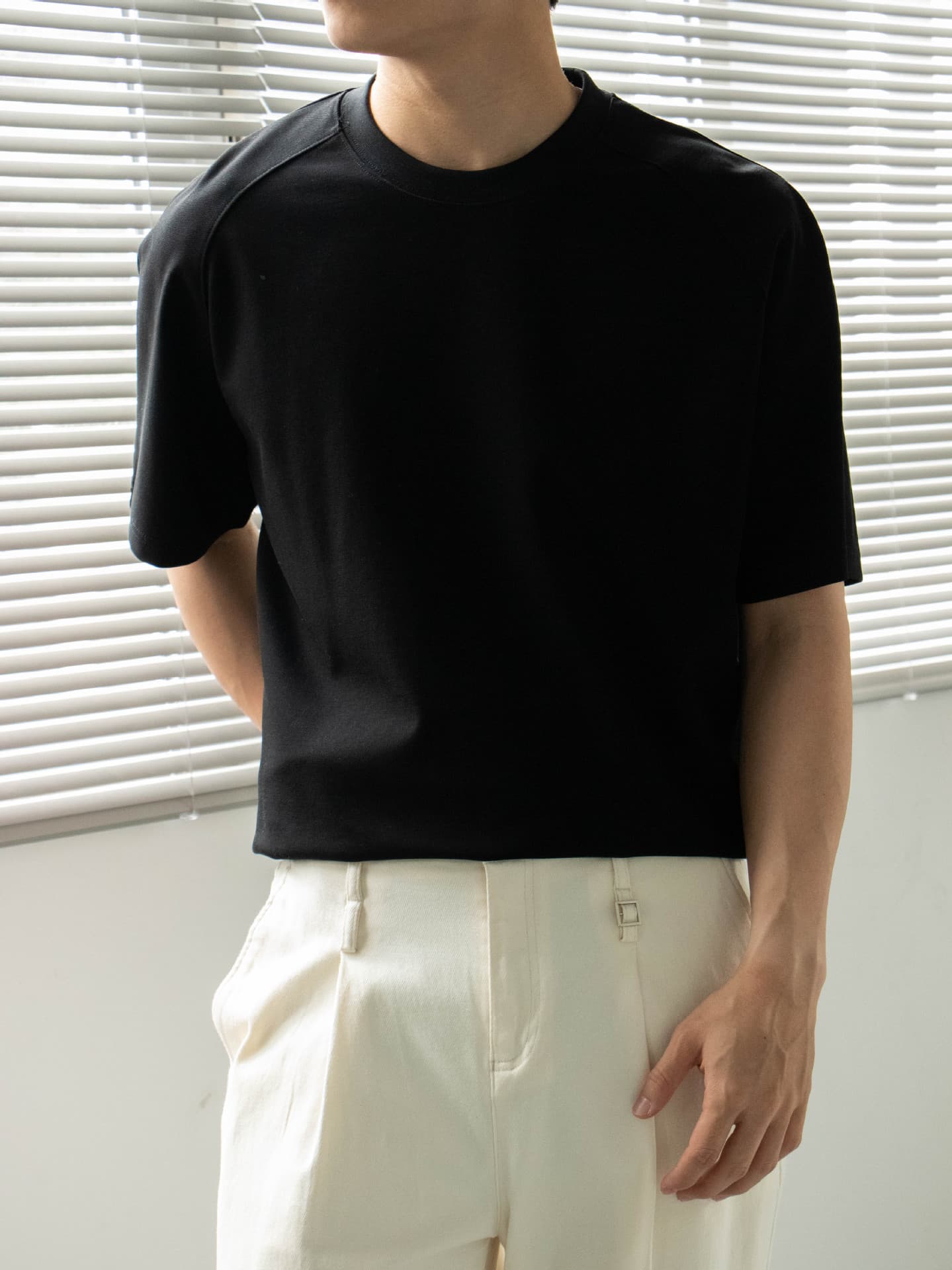 30代メンズファッション ゆったりシルエット天竺半袖カットソー
