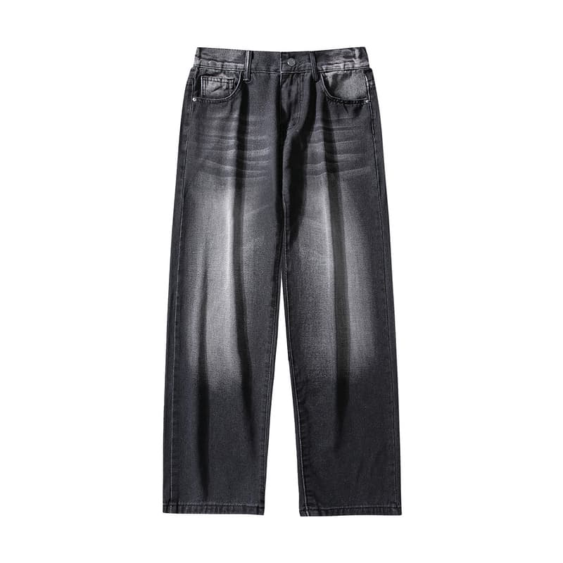 30代メンズファッション ストレートワイドデニムパンツ