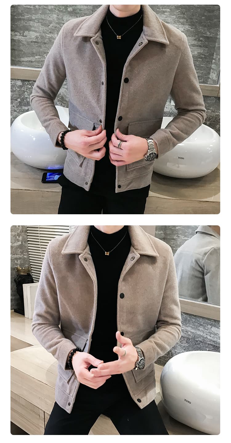 30代メンズファッション シンプル仕立てスタンドカラージャケット