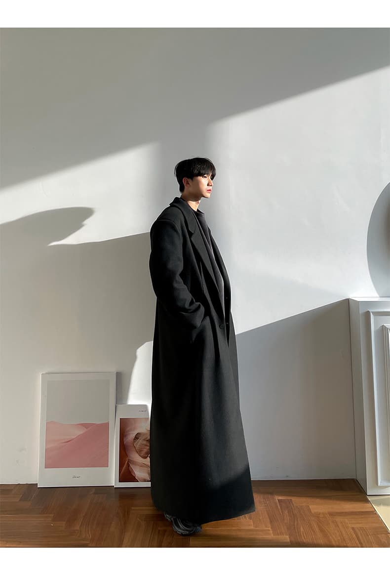 30代メンズファッション アウター ロング丈マキシウールコート