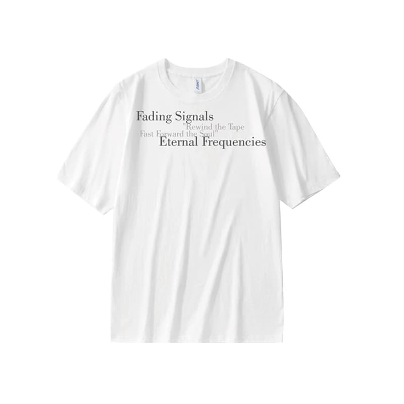30代メンズファッション 詩的言葉プリント半袖Ｔシャツ