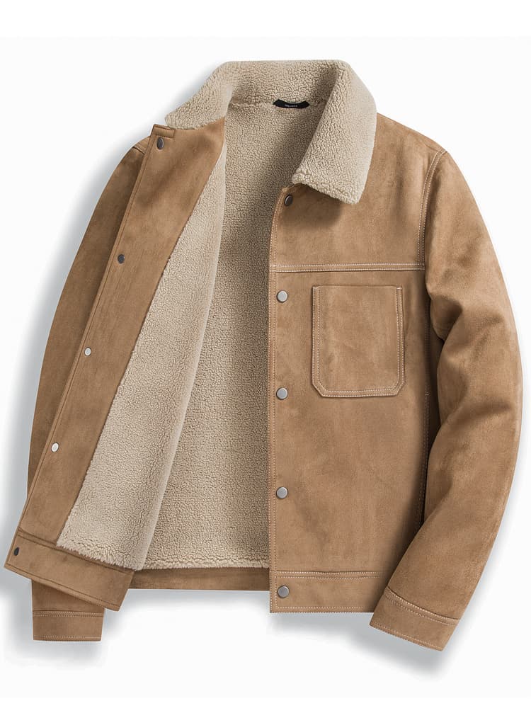 30代メンズファッション もこもこ裏ボア デニムジャケット