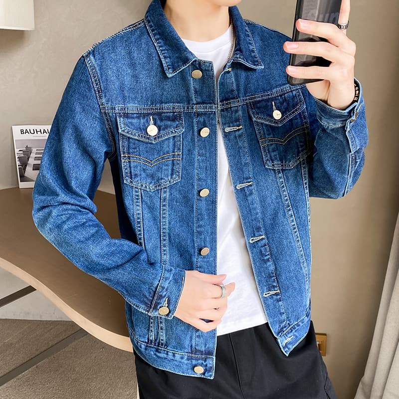 30代メンズファッション クラシック デニムトラッカージャケット