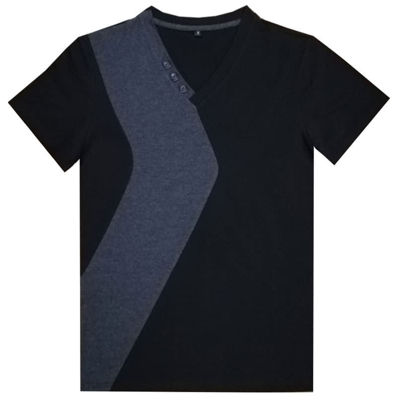 30代メンズファッション トップス 切り替えデザイン前開きフィットＴシャツ