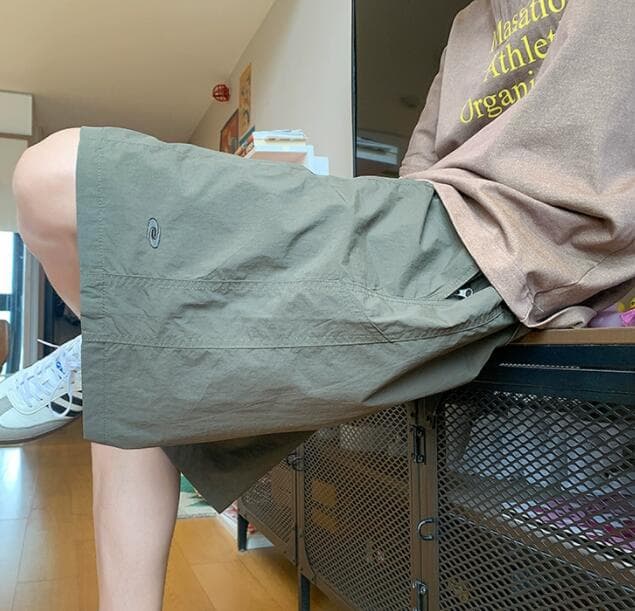 30代メンズファッション 夏用カーゴハーフパンツ ゆったり膝丈ショーツ