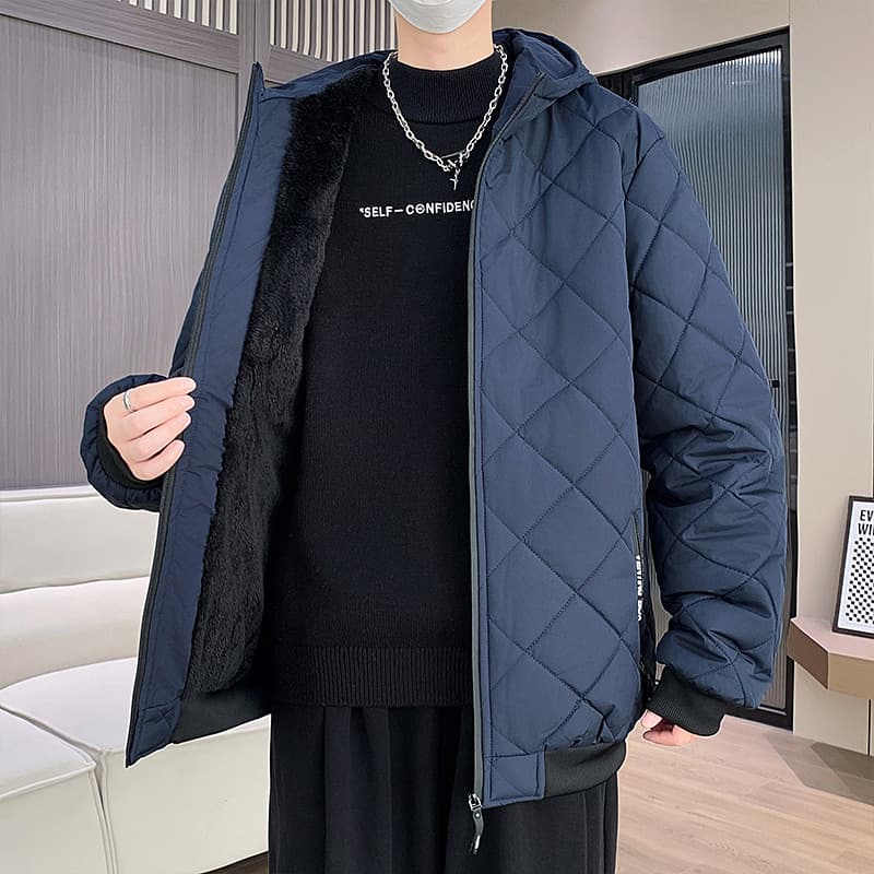 30代メンズファッション キルティング中綿パーカージャケット