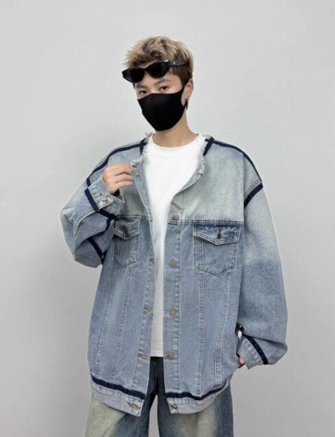 30代メンズファッション オーバーサイズデニムジャケット メンズ ヴィンテージ風