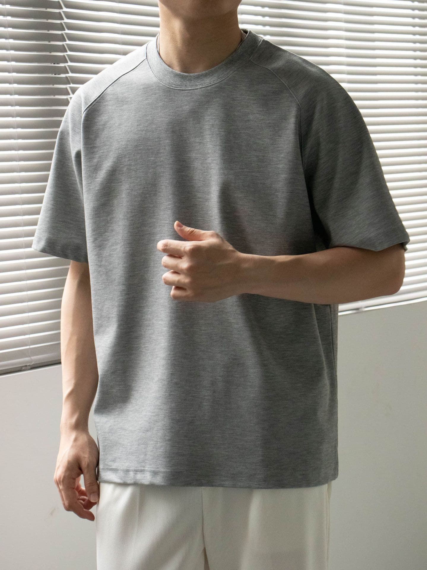 30代メンズファッション ゆったりシルエット天竺半袖カットソー