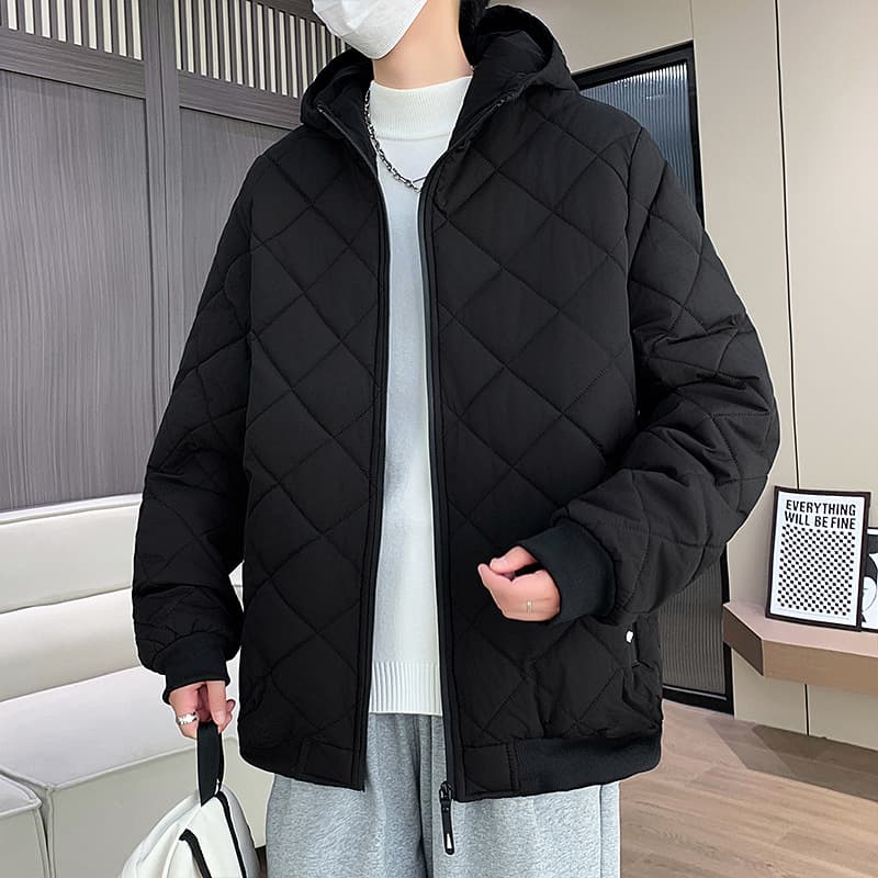 30代メンズファッション キルティング中綿パーカージャケット