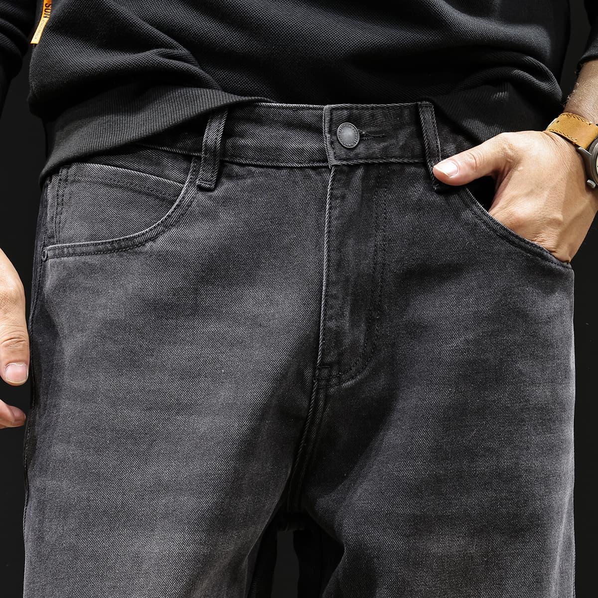 30代メンズファッション リラックスストレート デニムパンツ