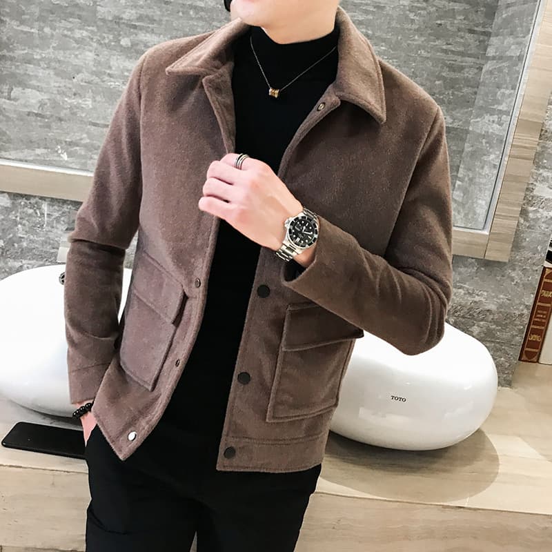30代メンズファッション シンプル仕立てスタンドカラージャケット