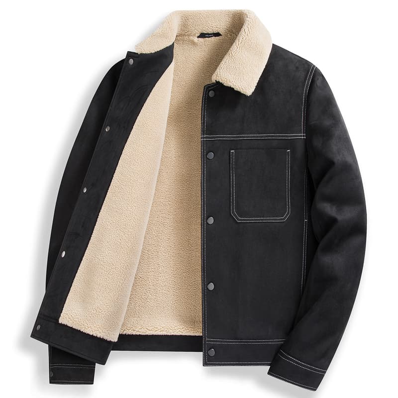 30代メンズファッション もこもこ裏ボア デニムジャケット