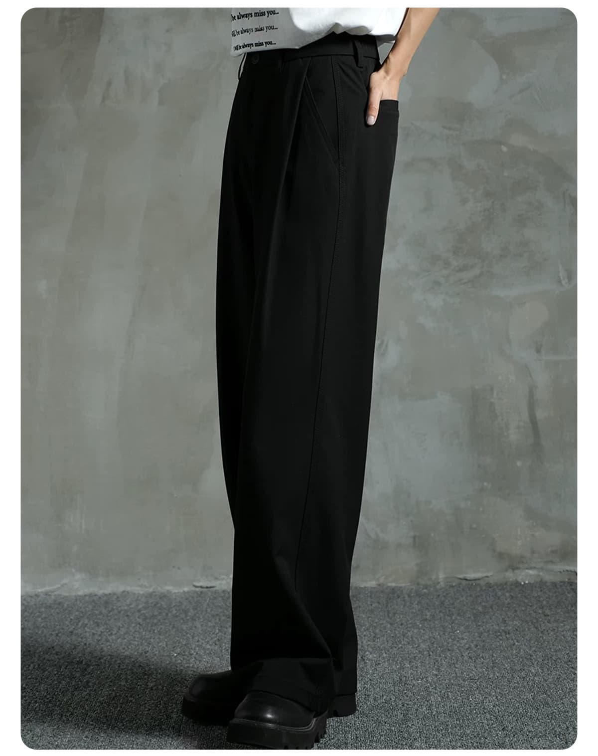 30代メンズファッション ストレートシルエット ワイドスラックス