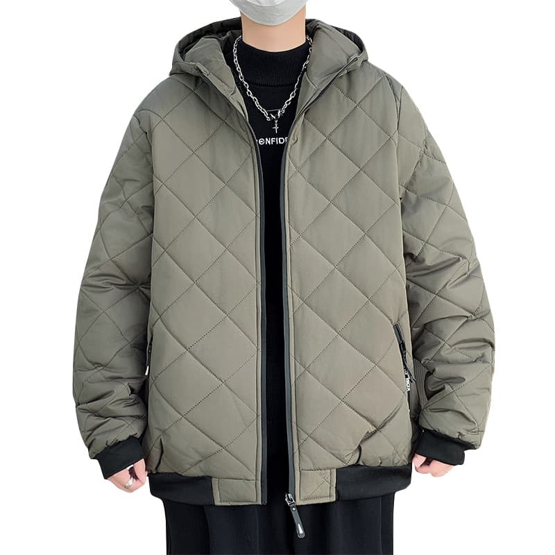 30代メンズファッション キルティング中綿パーカージャケット