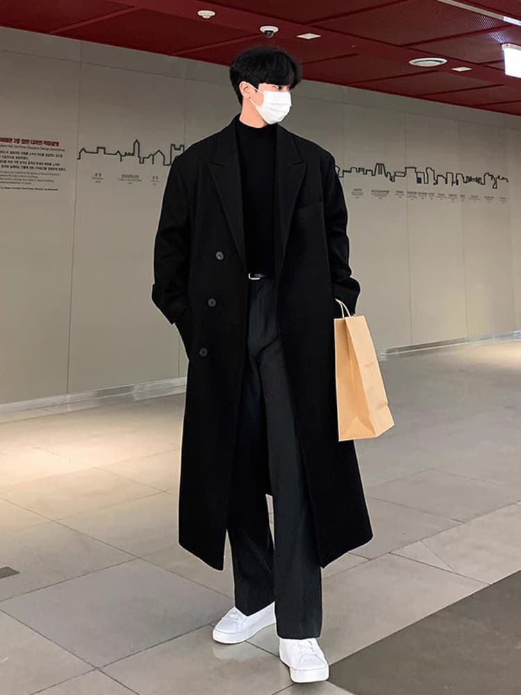30代メンズファッション アウター ロング丈トレンチスタイルコート