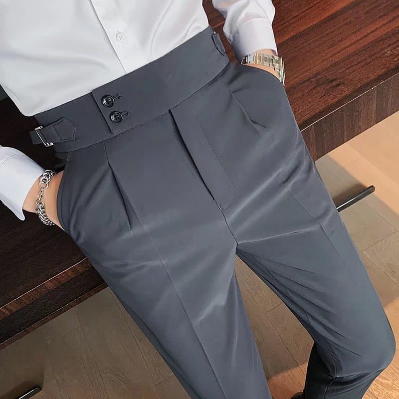 30代メンズファッション ストレッチスラックスパンツ