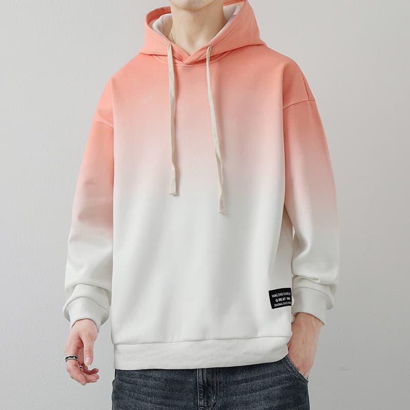 30代メンズファッション グラデーション染め プルオーバーパーカー