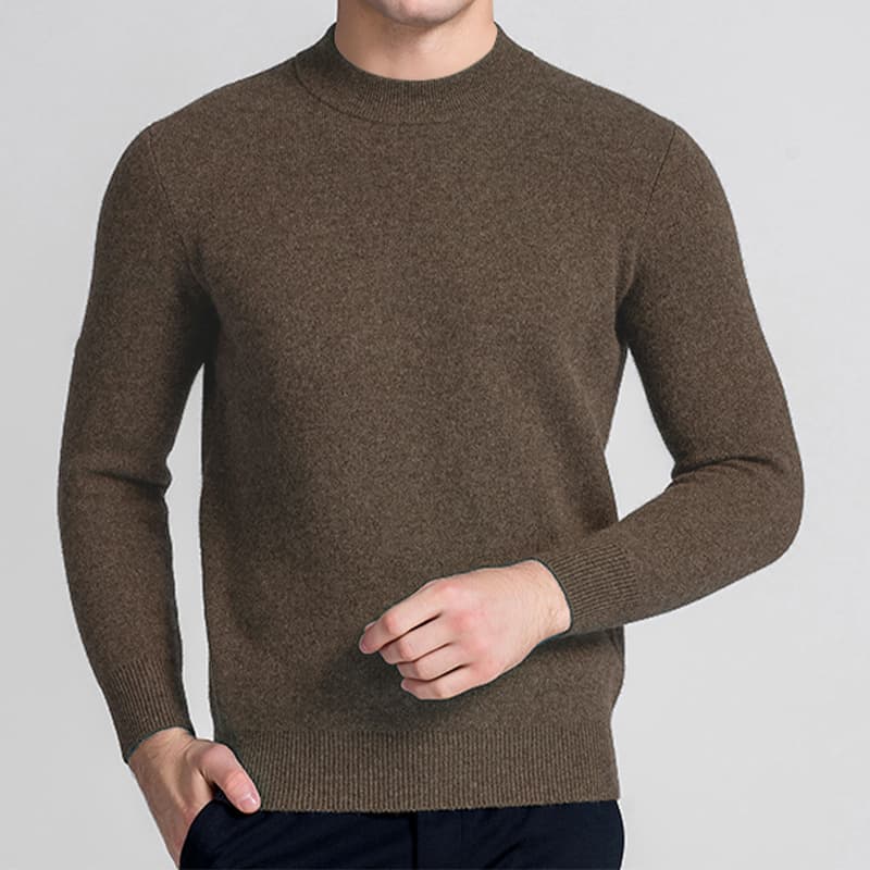 30代メンズファッション クルーネックニットセーター