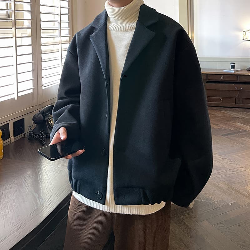 30代メンズファッション 上質感漂うウールボンバージャケット