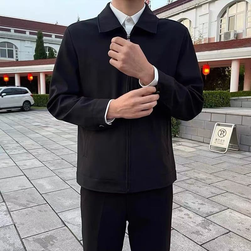 30代メンズファッション クラシカルジップブルゾン