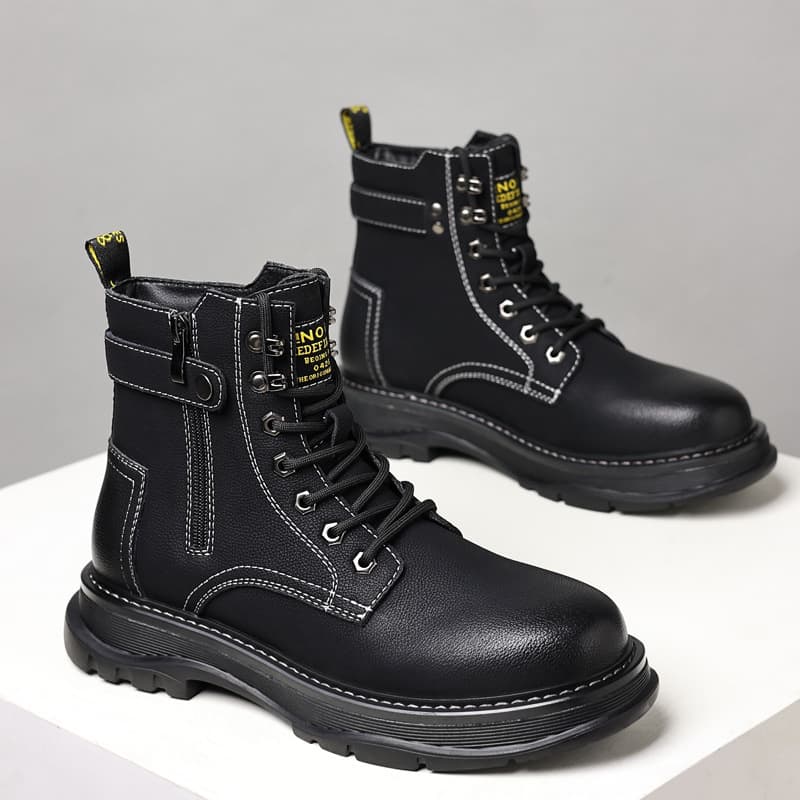 30代メンズファッション シューズ 編み上げ防水ブーツ