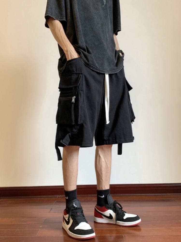 30代メンズファッション ボトムス マルチポケット機能性カーゴハーフパンツ