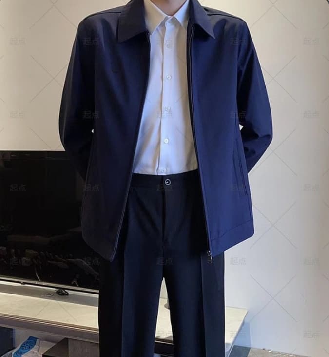 30代メンズファッション クラシカルジップブルゾン