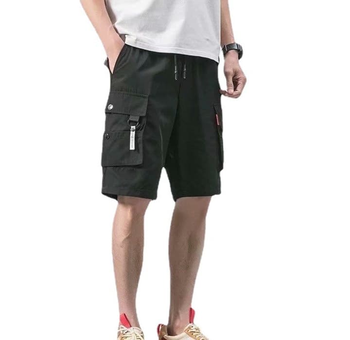 30代メンズファッション ポケット付きカーゴハーフパンツ