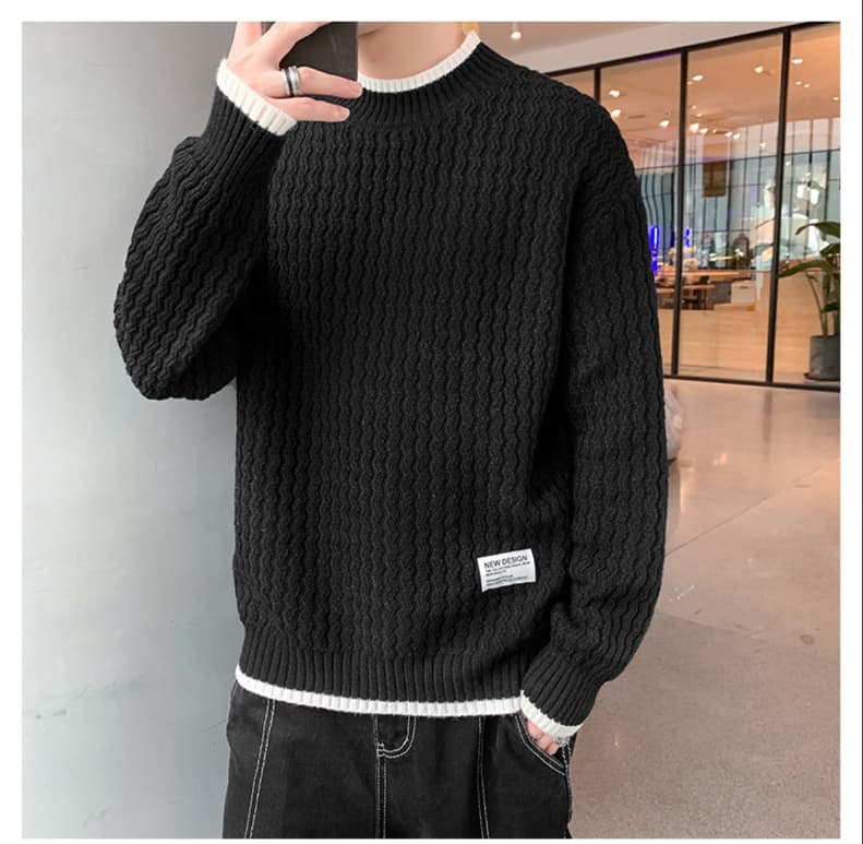 30代メンズファッション トップス シンプルクルーネックセーター
