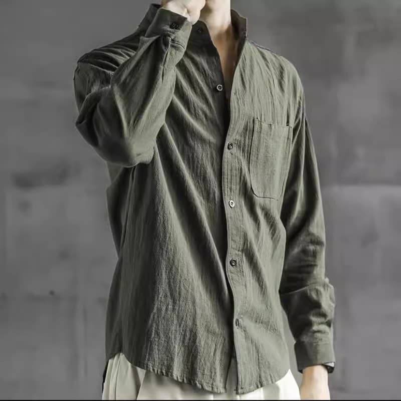 30代メンズファッション ミニマリスト リネンシャツ
