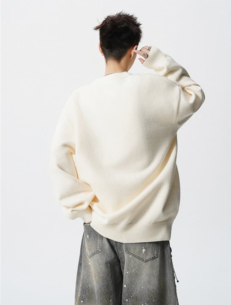 30代メンズファッション 無地長袖ニットセーター秋冬新作トップス