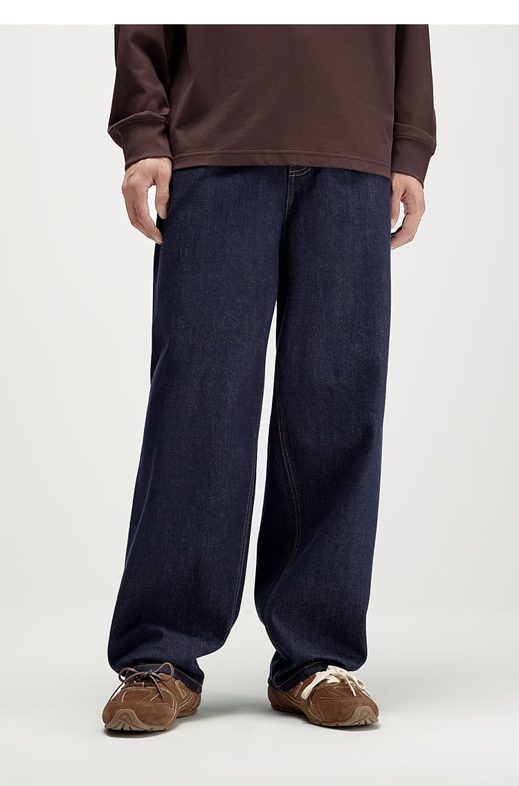 30代メンズファッション リラックスストレートデニムパンツ