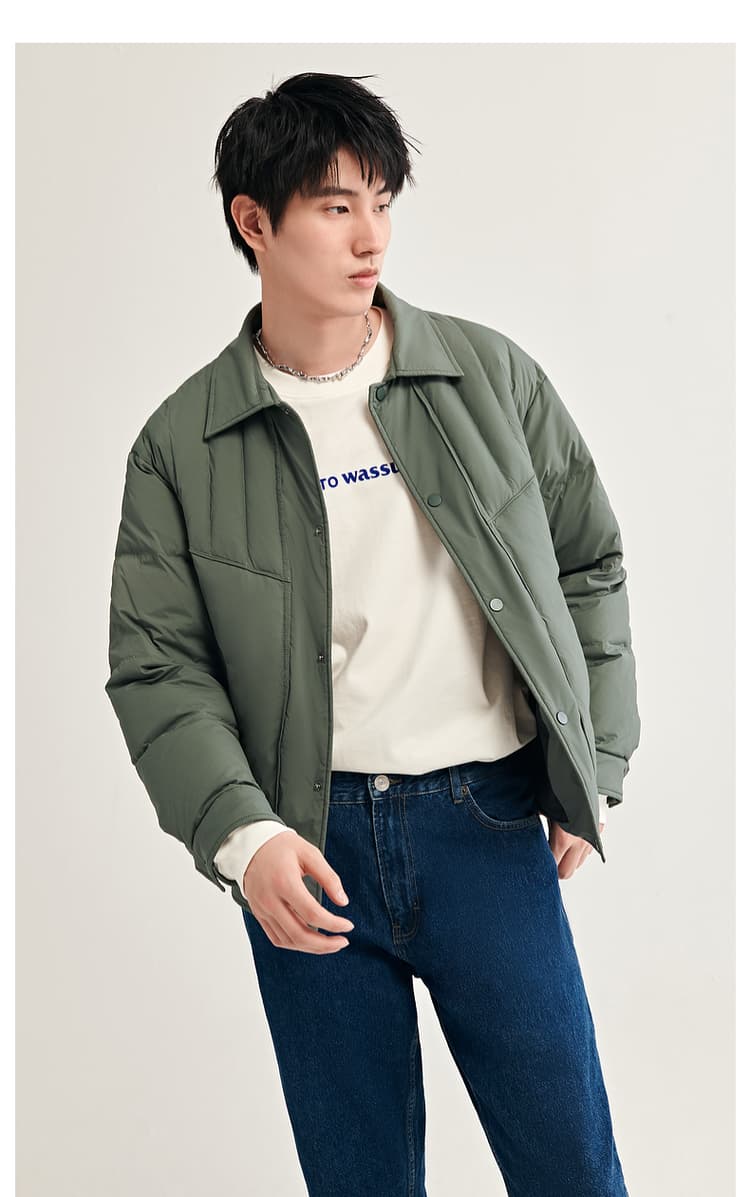 30代メンズファッション 中綿入りスタンドカラーブルゾン