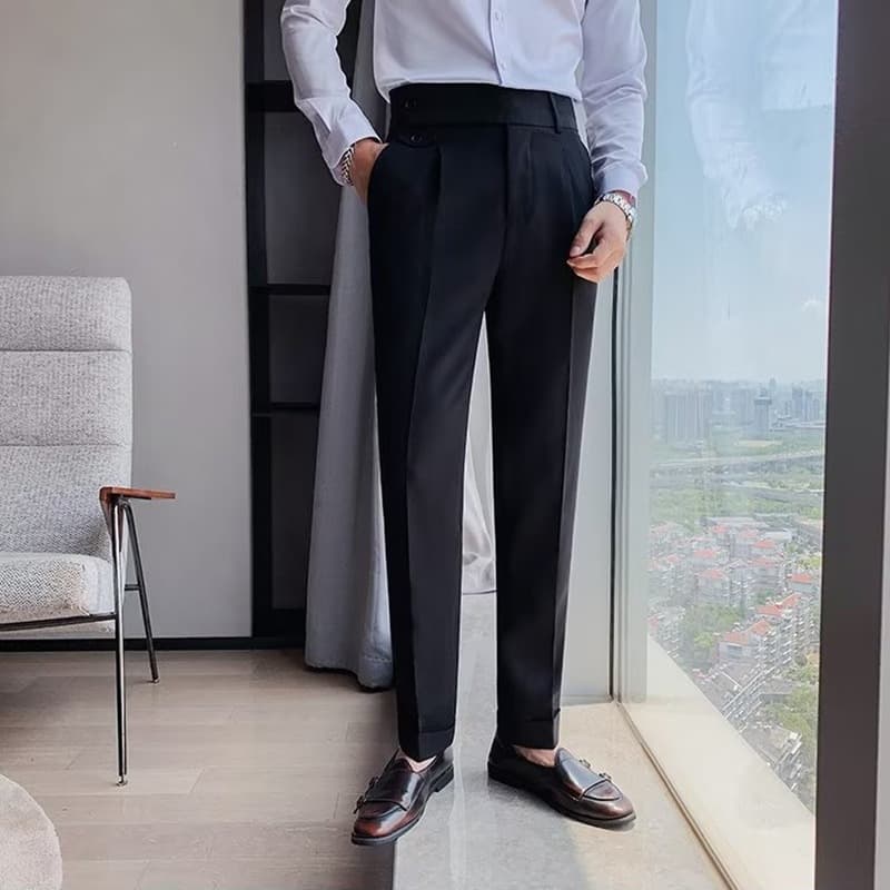 30代メンズファッション ストレッチスラックスパンツ