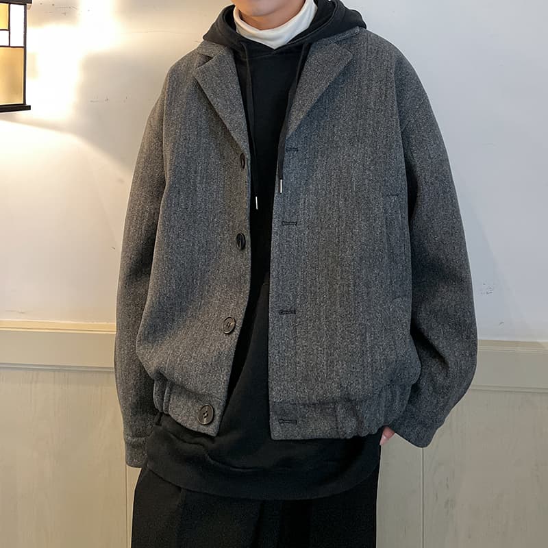 30代メンズファッション 上質感漂うウールボンバージャケット