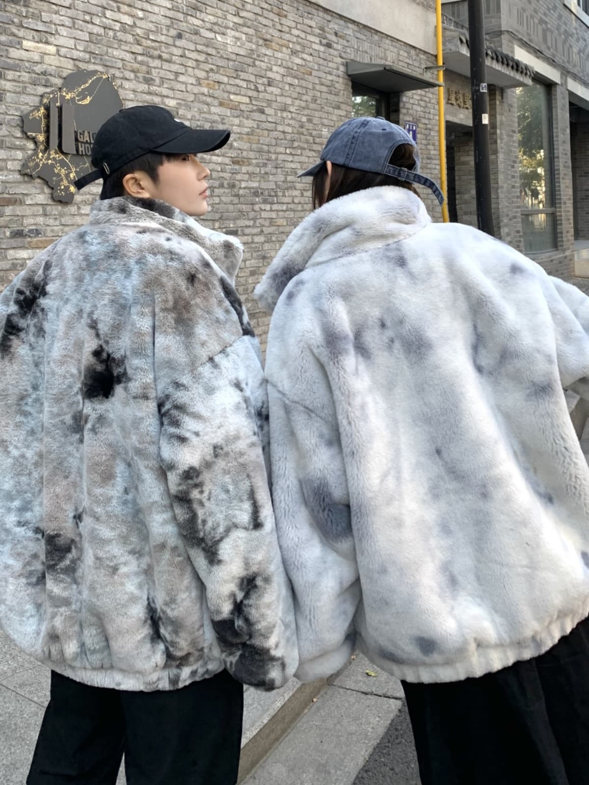 30代メンズファッション アウター 模様入り ふわふわ もこもこジャケット