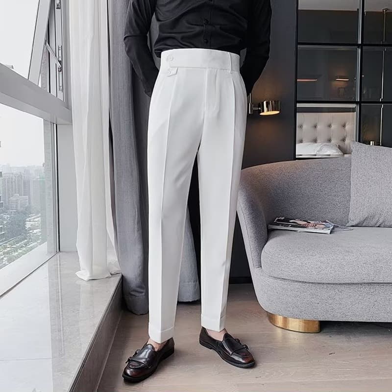 30代メンズファッション ストレッチスラックスパンツ