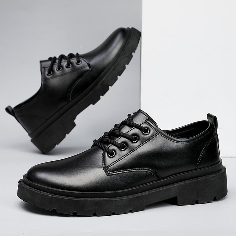 30代メンズファッション クラシック厚底レースアップシューズ