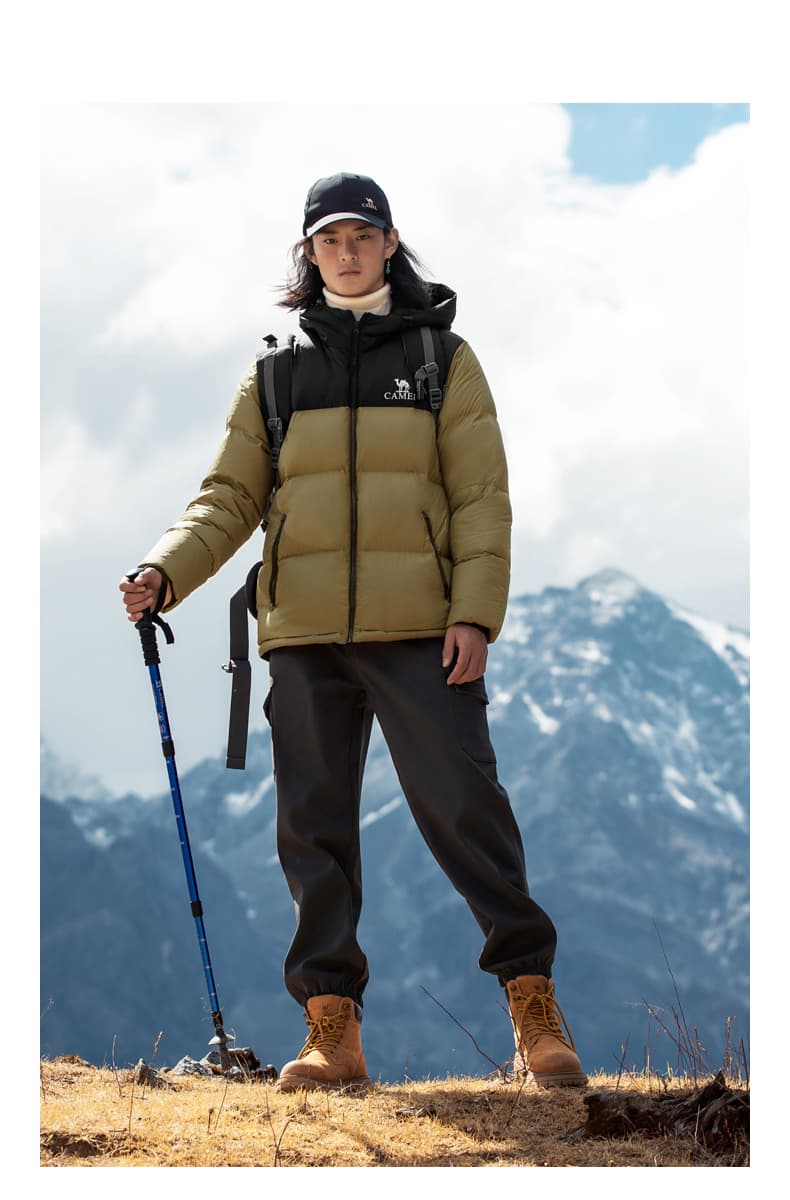30代メンズファッション バイカラー登山ダウンジャケット