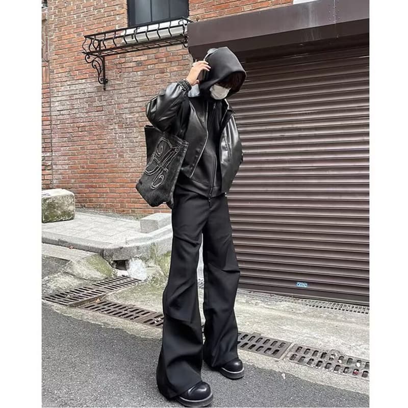 30代メンズファッション ドレープワイドスラックス