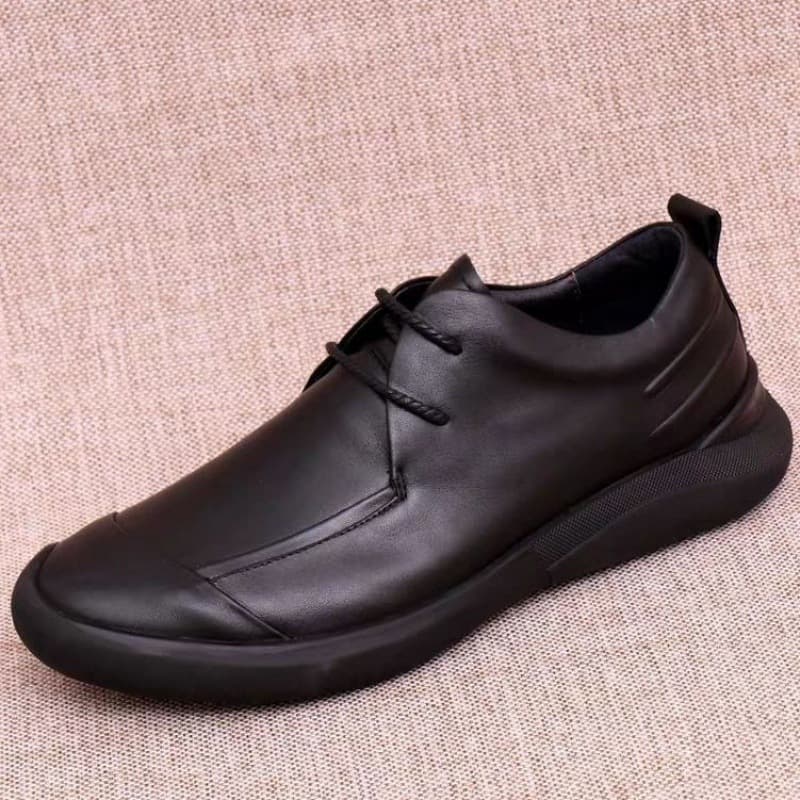 30代メンズファッション シンプル軽量レザーシューズ